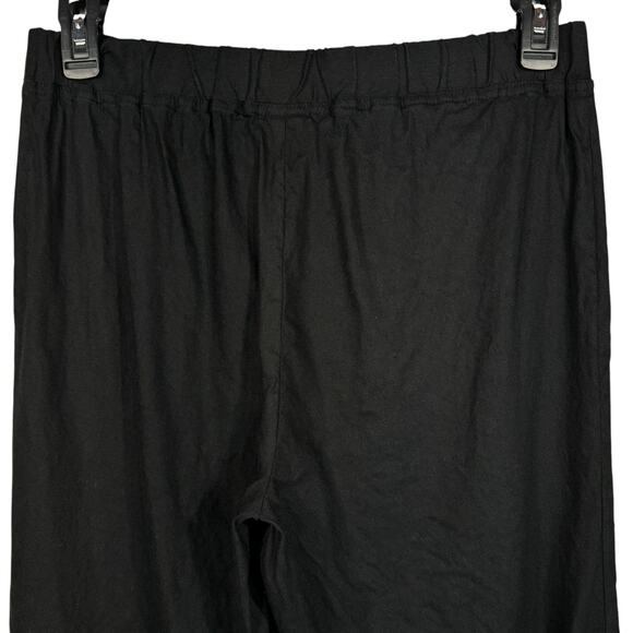 Calvin Klein Medium Straight Capri Pants Linen Blend Stretch Elastic Waist Black - Picture 4 of 8